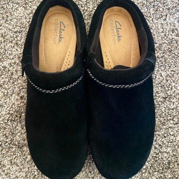 Clarks Shoes - Clarks Roseville echo clog slip on black suede 9M new comfort collection